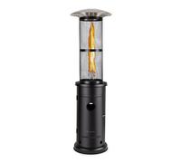 Goldflame calefactor de terraza calefacción a gas 11,2 kW vidrio templado móvil acero inoxidable