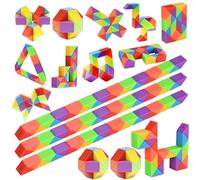 GOLDGE 15 paquetes de mini serpiente mágica de colores, 24 bloques Twistable arco iris cubo rompecabezas, gadgets cumpleaños para niños, creativos regalos de fin de fiesta de cumpleaños.