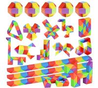 GOLDGE 15 Piezas Serpiente Mágica Mini Cubo Mágico Serpiente Rompecabezas para Niños Cubo Rompecabezas Mini Rompecabezas Torcido Juguete para Niños Adultos Juguete Arco Iris Regalo