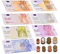GOLDGE 215 Dinero de Juguete para Niños, Billetes Falsos 5, 10, 20, 50, 100, 200 y 500 Billetes de Juguete como Materiales de Aprendizaje para Niños, para Caja Registradora Niños, Juego de rol