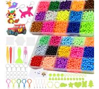 GOLDGE 4800pz Abalorios Cuentas de Agua, 24 Colors Perlas Completo Juego Manualidades para Niños, Cuentas de Agua para Cumpleaños Navidad Regalo Niños DIY