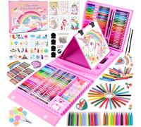 GOLDGE Juguetes Niña 3 4 5 6 7 8 9 Años Regalo Niña Maletin Pinturas para Niños con Lapices Colores, Pinturas para Niños 230+ Pcs Unicornios para Niñas Manualidades Juguetes Educativos, Juegos Niñas