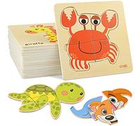 GOLDGE Puzzle 1 2 3 4 5 Años Juguetes Niños, Brinquedos Bebe 16 Pcs, Juegos Educativos Conocer Animales, Rompecabezas Juegos Niños como Regalo Niña y Niño, Juguetes Educativos Infantiles Preescola