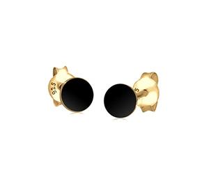 Goldhimmel Pendientes Negro | Plata de ley 925 chapada en oro