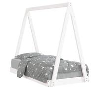 Goldicoo Montessori Cuna de madera maciza de pino - Cama tipi con somier - 70 x 140 / 80 x 160 / 80 x 200 / 90 x 190 / 90 x 200 cm - Colores: Natural/Negro/Blanco - Cuna para niños a partir de 4 años