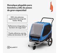 Goldie Home remolque para bicicletas 324 L máx. 40 kg resistente a la intemperie plegable KLARFIT