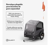 Goldie Home remolque para bicicletas 334 L máx. 40 kg plegable resistente a la intemperie KLARFIT
