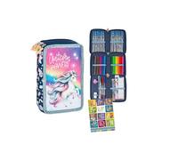 Goldkids - Estuche con 3 compartimentos - Estuche para niñas y niños - Estuche de 3 compartimentos, estuche escolar y cuaderno de tareas, unicornio, 3-fähig, Estuche para lápices