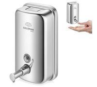 GOLDMAN SERVICE | Dispensador de Jabón baño de Pared - 1000 ml | Acero Inoxidable 304 | Recargable, Pulsador Antigoteo | Uso Comercial & Hogar