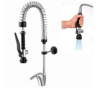 GOLDMAN SERVICE | Grifo Cocina Industrial Monomando Negro Extensible con Rociador | Alcachofa Pulverizadora Eco Saver Hostelería y Hogar | Diseño Compacto Flexible