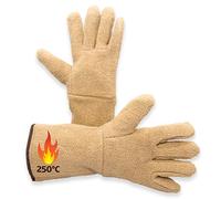 GOLDMAN SERVICE | Guantes de Cocina para Horno Profesionales. Manoplas Protectoras para Uso en Barbacoa, Parrilla, Chimenea, Cocina de leña, Resistentes a Altas temperaturas de 250 ºC