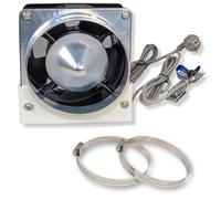 GOLDMAN SERVICE | Kit Evacuación de Humos para Calderas y Calentadores a Gas ACS | Ventilador Tiro Forzado con Deflector y Sensor de Seguridad | 19W 220V