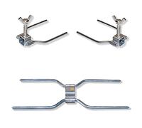 GOLDMAN SERVICE | Kit Pinchos Asador Pollo de Acero. Utensilio horquillas tenedor para asadores profesionales giratorios. Recambio universal. 1 Grapa central doble y 2 laterales con tornillo