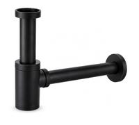 GOLDMAN SERVICE Sifón para Lavabo Decorativo 1 1/4" x 32 mm Negro Mate