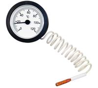 GOLDMAN SERVICE | Termómetro Capilar de Precisión 0-120°C | Medidor de Temperatura con Sonda Sensor | Lectura Remota y Dial de Fácil Lectura | Ideal para Agua, Gas y Líquidos