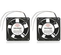 GOLDMAN SERVICE - Ventilador fan axial para cassette de chimeneas insertable alta temperatura de aspas metálicas universal. 120x120x38 mm (Paquete de 2)