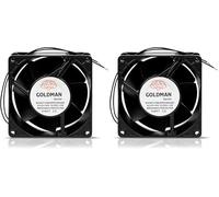 GOLDMAN SERVICE | Ventilador fan Axial para Cassette de chimeneas insertable alta temperatura de aspas metálicas universal. (92x92x38mm) (Paquete de 2)
