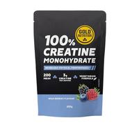 GoldNutrition, 100% Creatine Monohydrate, Creatina Monohidratada, Creatina en Polvo 100% Pura para Aumentar el Rendimiento y la Potencia Muscular, Sabor Bayas Silvestres, 40 Raciones, 200 g