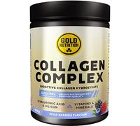 GoldNutrition Colagen Complex 300 Gr | Sabor Frutas del Bosque | Colágeno hidrolizado, ácido hialurónico, silicio, vitamina C, vitamina D, Magnesio y Manganeso.