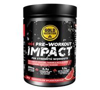 GoldNutrition, Pre-Workout Impact, Bebída Energética en Polvo con Cafeína, Arginina y Citrulina, Beta-Alanina y Creatina, para Tomar Antes del Entrenamiento Deportivo, Sabor Sandía, 400 g