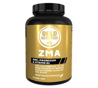 GoldNutrition, ZMA, Suplemento Alimenticio con Zinc, Magnesio y Vitamina B6, Aumenta Fuerza y Resistencia Muscular, Mejora la Concentración, la Calidad del Sueño y el Bienestar Físico, 90 Cápsulas