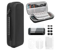 GoldOars Switch 2 Carry Case Set para Nintendo Switch 2, Incluye, 1 Funda de Transporte, 2 Protectores de Pantalla de Vidrio Templado, 2 Fundas para Joy-Con, 8 Cápsulas para Sticks