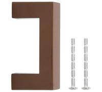 Goldonion Tiradores para muebles de bronce, 10 unidades, de acero | Diseño de tubo cuadrado, tornillo cortable, 45 mm de grosor, grosor del panel 12-36 mm, acabado elegante, uso versátil