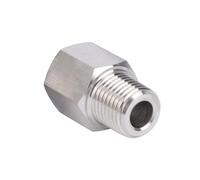 Goldpea - Adaptador métrico de acero inoxidable 304 M20 x 1.5 rosca hembra x 1/4 pulgadas NPT macho para medidor de presión, 1 unidad