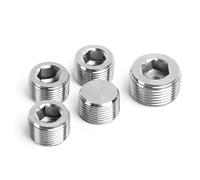 Goldpea - Enchufe hexagonal de acero inoxidable 316, NPT macho de 1/8 pulgadas, paquete de 5