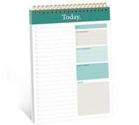 GOLDPEI Bloc de notas de lista de tareas, planificador diario, sin fecha, 52 hojas, arrancable, 6.5 x 9.8 pulgadas, organizador de productividad con horario por hora para tareas