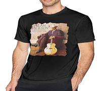 GOLDROAST Alan Jackson - Camiseta de algodón para hombre, cuello redondo, cómoda, de manga corta, Negro, XXL