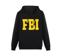 GOLDROAST FBI Federal Bureau of Investigation Front Hoody Unisex Long Sleeve Hooded with Pocket Black S