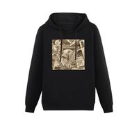 GOLDROAST M.C. Escher Relativity Hoody Unisex Ptinted Hoodies Long Sleeve Men's Hooded with Pocket Black XL