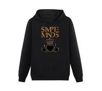 GOLDROAST Simple Minds Hoody Unisex Ptinted Hoodies Long Sleeve Men's Hooded with Pocket Black M