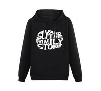 GOLDROAST Sly and The Family Stone Logo Funk Band San Francisco Hoody Unisex Long Sleeve Hooded with Pocket Black XL