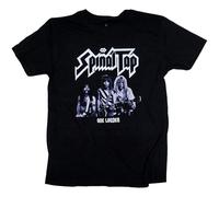 GOLDROAST Spinal Tap - Camiseta unisex de manga corta con cuello redondo y cuello redondo y texto "One Louder 100% Cult Movie Bad News", Negro, M