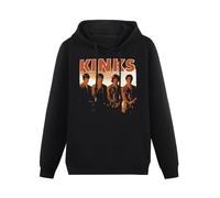 GOLDROAST The Kinks English Rock Music Band Ray Davies Hoody Unisex Long Sleeve Hooded with Pocket Black XXL