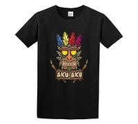 GOLDROAST Tradition Face Mask Bandicoot Graphic Design Printed Unisex 100% Cotton Short-Sleeve T-Shirts Black XXXL