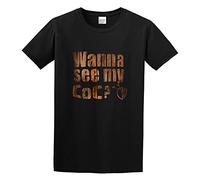 GOLDROAST Wanna See My COC Skyblue Unisex 100% Cotton Short-Sleeve T-Shirts Black XXXL