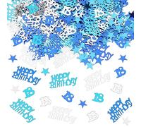 GoldRock Confeti decorativo para mesa de cumpleaños, color azul, 18, 30, 40, 50, 60, 70 cumpleaños de mujer, color azul (confeti para 18 cumpleaños)