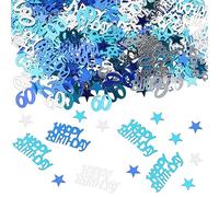 GoldRock Confeti decorativo para mesa de cumpleaños, color azul, 18, 30, 40, 50, 60, 70 cumpleaños de mujer, color azul (confeti para 60 cumpleaños)