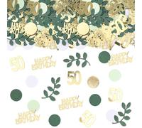 GoldRock Confeti para 50 cumpleaños, color verde, 200 unidades, decoración de mesa para 50 cumpleaños, mujeres y hombres, decoración para 50 cumpleaños