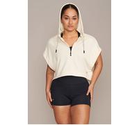 Gold's Gym Alba - Women's Cropped Sleeveless Hoodie Creme Talla: XS | Sudaderas con Capucha Outlet | Mujer