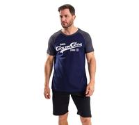 Gold's Gym GGTS153 - Camiseta de Manga Corta para Hombre, Cuello Redondo, diseño Vintage, Color Azul Marino, Gris y Blanco, XL