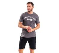 Gold's Gym GGTS154 - Camiseta de Manga Corta para Hombre, Cuello Redondo, Color Gris y Blanco, Talla L