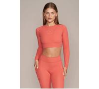 Gold's Gym Helen - Women's Cropped Longsleeve Top Red Talla: M | Tops Deportivos Outlet | Mujer | Rojo