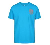 Gold's Gym Left Breast T-Shirt Camiseta básica de Entrenamiento para Hombre con Logotipo, Turquesa y Naranja, L