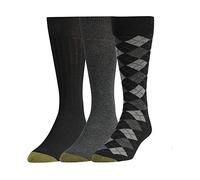 GOLDTOE Calcetines de vestir clásicos de rombos para hombre, 3 pares, Diamante negro (3 pares), Large