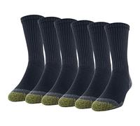 GOLDTOE Calcetines deportivos de algodón 656s para hombre, multipares, Negro/Gris Work (6 pares), Large