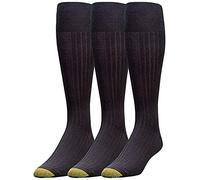GOLDTOE, Canterbury, Calcetines hasta la pantorrilla para hombre, paquete de 3, Negro -, X-Large